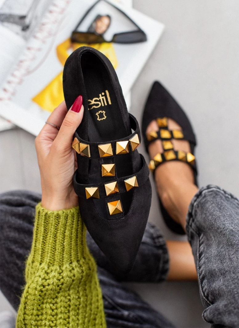 Μπαλαρίνες μυτερές με τρουκς Estil - Μαύρο - Image 8