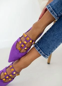 Μπαλαρίνες μυτερές με τρουκς Estil - Μωβ