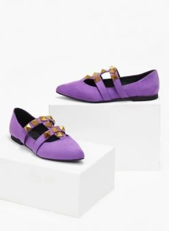 Μπαλαρίνες μυτερές με τρουκς Estil - Μωβ 4 Μπαλαρίνες μυτερές με τρουκς Estil - Μωβ -The Fashion Project Κατάστημα mpalarines muteres me trouks estil 108944 g1tp