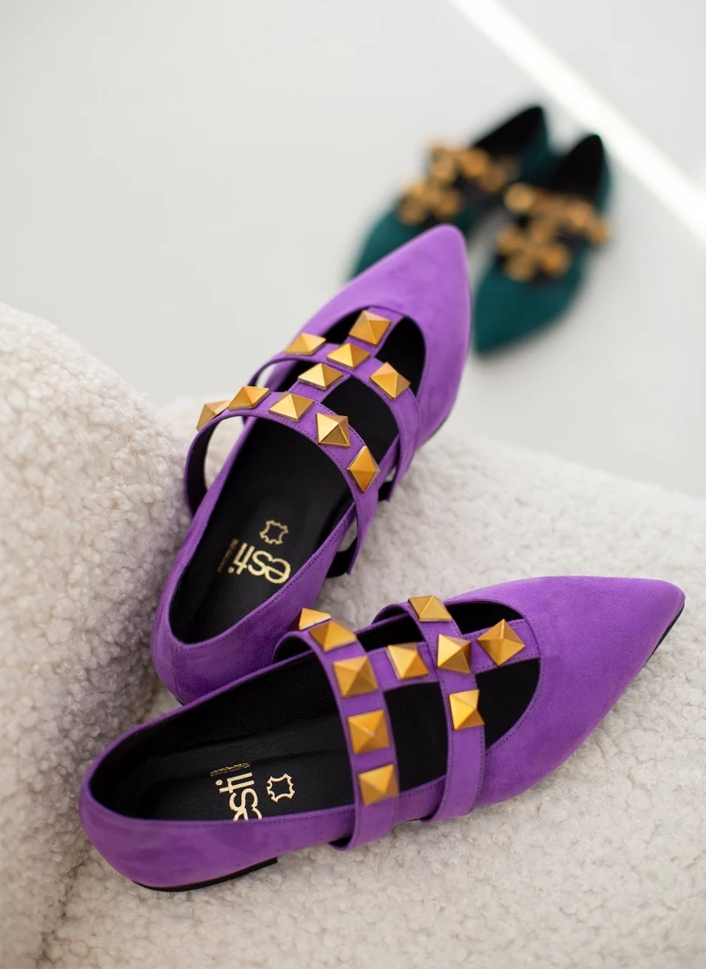 Μπαλαρίνες μυτερές με τρουκς estil - Μωβ Μπαλαρίνες μυτερές με τρουκς Estil - Μωβ -The Fashion Project Κατάστημα mpalarines muteres me trouks estil 108944 pzk4