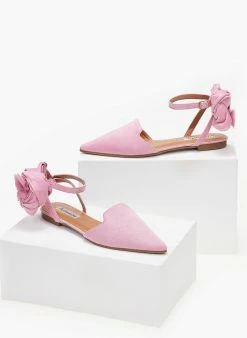 The Fashion Project Μπαλαρίνες Suede με Lace Up δέσιμο - Ροζ 6 The Fashion Project Μπαλαρίνες Suede με Lace Up δέσιμο - Ροζ -The Fashion Project Κατάστημα mpalarines suede me lace up desimo 103383 kkmu