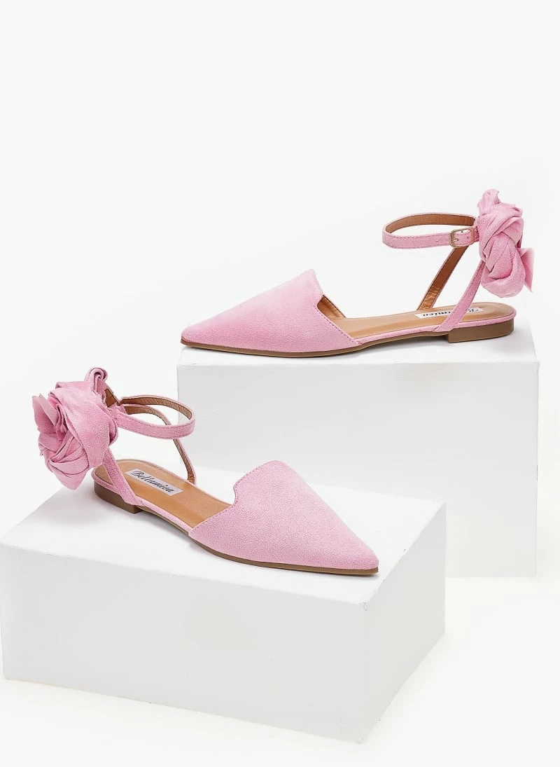Μπαλαρίνες suede με lace up δέσιμο - Ροζ The Fashion Project Μπαλαρίνες Suede με Lace Up δέσιμο - Ροζ -The Fashion Project Κατάστημα mpalarines suede me lace up desimo 103383 kkmu