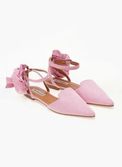 The Fashion Project Μπαλαρίνες Suede με Lace Up δέσιμο - Ροζ 8 The Fashion Project Μπαλαρίνες Suede με Lace Up δέσιμο - Ροζ -The Fashion Project Κατάστημα mpalarines suede me lace up desimo 103383 r2w8