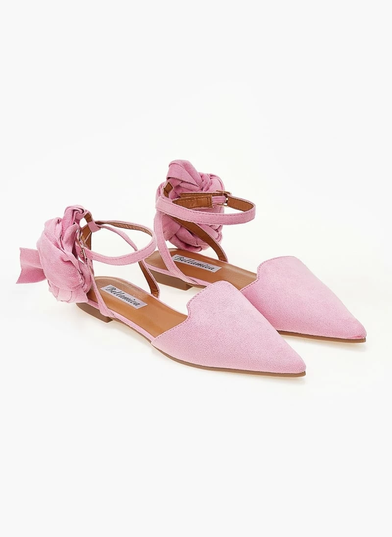 Μπαλαρίνες suede με lace up δέσιμο - Ροζ The Fashion Project Μπαλαρίνες Suede με Lace Up δέσιμο - Ροζ -The Fashion Project Κατάστημα mpalarines suede me lace up desimo 103383 r2w8