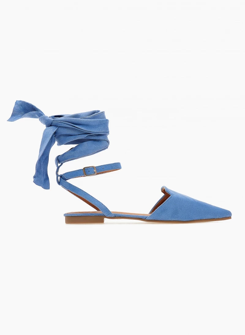 Μπαλαρίνες suede με lace up δέσιμο - Γαλάζιο The Fashion Project Μπαλαρίνες Suede με Lace Up δέσιμο - Γαλάζιο -The Fashion Project Κατάστημα mpalarines suede me lace up desimo 103385 6i94