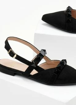 Μπαλαρίνες Suede μυτερές με τρουκς Estil - Μαύρο -The Fashion Project Κατάστημα mpalarines suede muteres me trouks 103818 b5tf