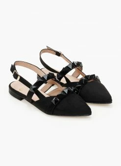 Μπαλαρίνες Suede μυτερές με τρουκς Estil - Μαύρο -The Fashion Project Κατάστημα mpalarines suede muteres me trouks 103818 sbxl