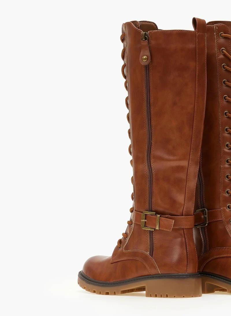 Μπότες με κορδόνια και ζωνάκι - Ταμπά The Fashion Project Μπότες με κορδόνια και ζωνάκι - Ταμπά -The Fashion Project Κατάστημα mpotes biker me kordonia 107176 hdn9