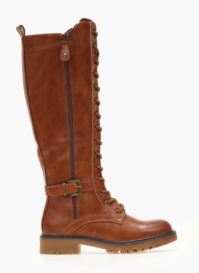 Μπότες με κορδόνια και ζωνάκι - Ταμπά The Fashion Project Μπότες με κορδόνια και ζωνάκι - Ταμπά -The Fashion Project Κατάστημα mpotes biker me kordonia 107176 o4fl