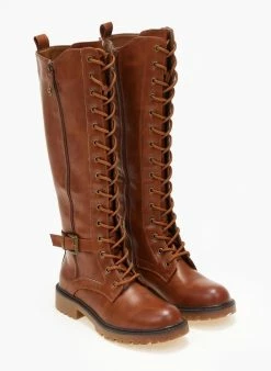 The Fashion Project Μπότες με κορδόνια και ζωνάκι - Ταμπά 4 The Fashion Project Μπότες με κορδόνια και ζωνάκι - Ταμπά -The Fashion Project Κατάστημα mpotes biker me kordonia 107176 t569