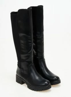 Μπότες Chunky με ελαστικό τμήμα Refresh 170184 - Μαύρο -The Fashion Project Κατάστημα mpotes casual me elastiko tmima refresh170184 106235 8j41