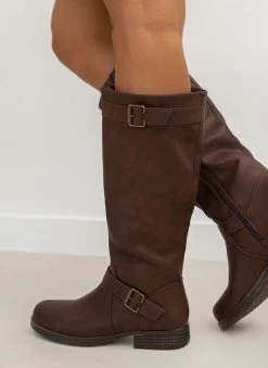 The Fashion Project Μπότες Casual με ζωνάκι - Καφέ -The Fashion Project Κατάστημα mpotes casual me zwnaki 108211 sh67