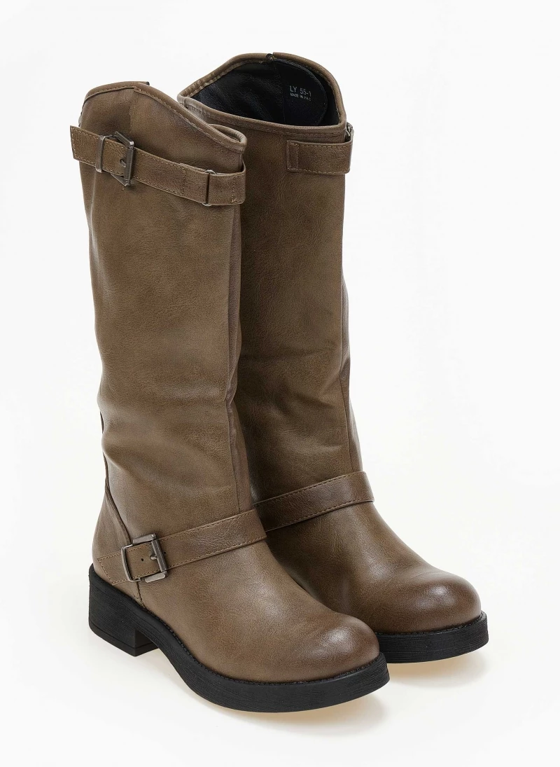 Μπότες casual με ζωνάκια - Χακί The Fashion Project Μπότες Casual με ζωνάκια - Χακί -The Fashion Project Κατάστημα mpotes casual me zwnakia 106250 36bf