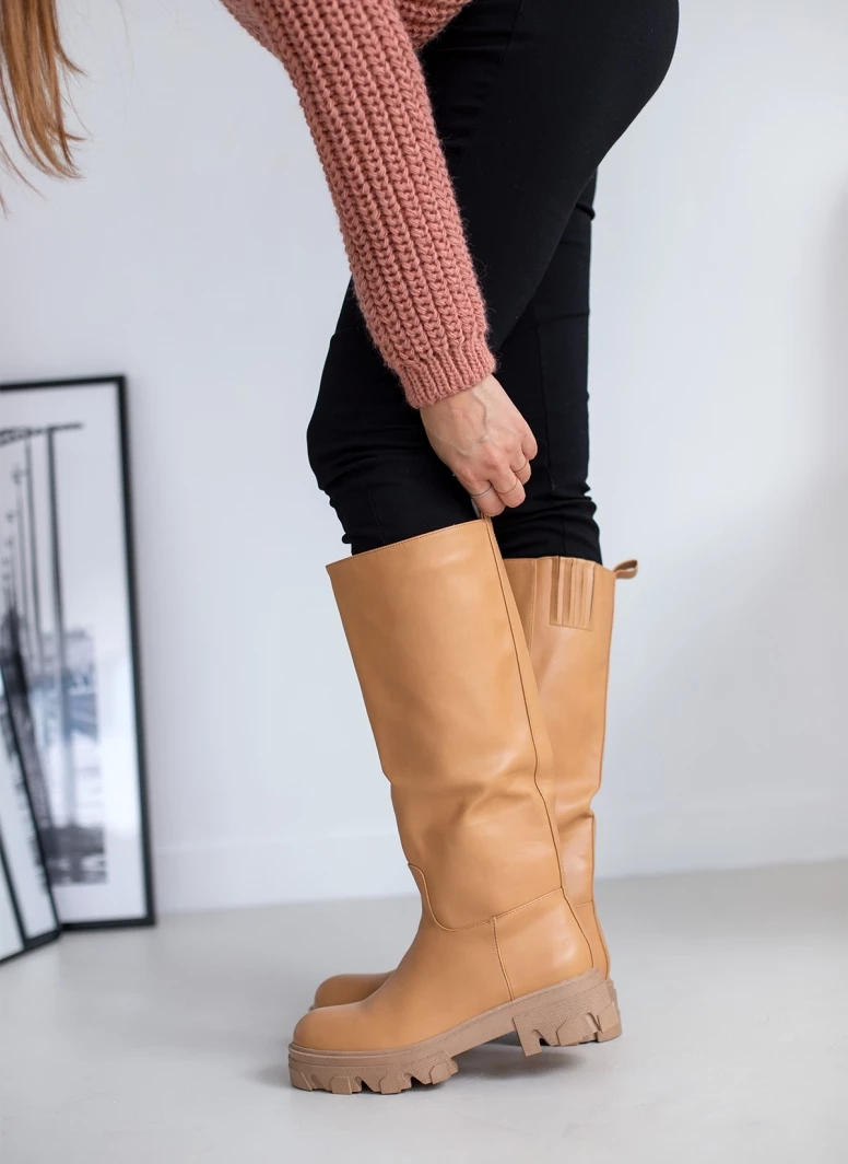 Μπότες chunky με φερμουάρ - Κάμελ The Fashion Project Μπότες Chunky με φερμουάρ - Κάμελ -The Fashion Project Κατάστημα mpotes chunky me fermouar 97212 yvkh