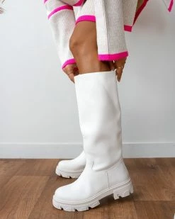 The Fashion Project Μπότες Chunky χωρίς φερμουάρ - Λευκό