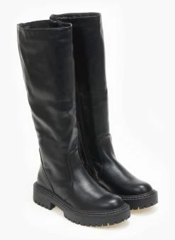 The Fashion Project Μπότες με λάστιχο στα πλάι - Μαύρο -The Fashion Project Κατάστημα mpotes flat me elastiko tmima 109445 79gx