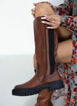 The Fashion Project Μπότες με λάστιχο στα πλάι - Καφέ