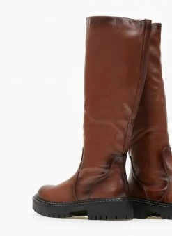 The Fashion Project Μπότες με λάστιχο στα πλάι - Καφέ -The Fashion Project Κατάστημα mpotes flat me elastiko tmima 109446 gzox