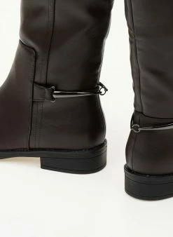 The Fashion Project Μπότες ιππασίας με μεταλλικό διακοσμητικό - Καφέ -The Fashion Project Κατάστημα mpotes flat me metalliko diakosmitiko stoixeio 106254 f2fv