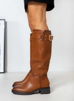 The Fashion Project Μπότες φλατ με ζωνάκι - Ταμπά