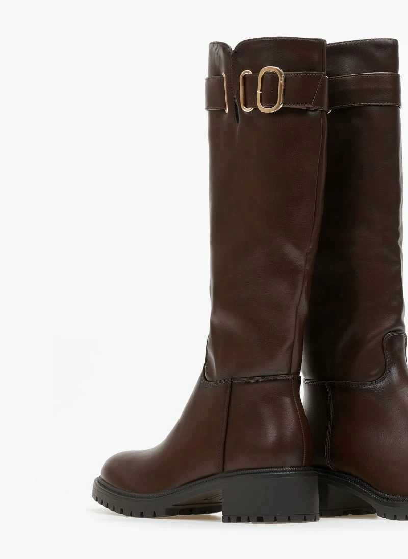 Μπότες φλατ με ζωνάκι - Καφέ The Fashion Project Μπότες φλατ με ζωνάκι - Καφέ -The Fashion Project Κατάστημα mpotes flat me zwnaki 108886 88e3