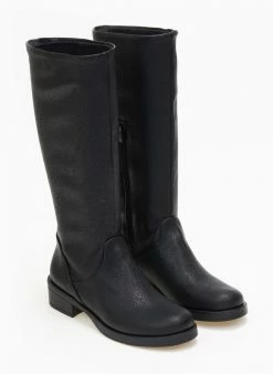 The Fashion Project Μπότες φλατ σε στρογγυλή γραμμή - Μαύρο -The Fashion Project Κατάστημα mpotes flat se strogguli grammi 108948 h658