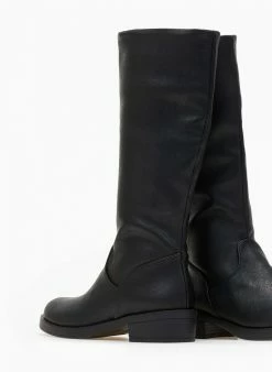 The Fashion Project Μπότες φλατ σε στρογγυλή γραμμή - Μαύρο -The Fashion Project Κατάστημα mpotes flat se strogguli grammi 108948 ml0n