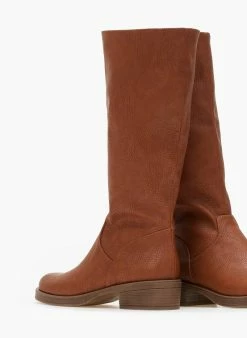 The Fashion Project Μπότες φλατ σε στρογγυλή γραμμή - Ταμπά -The Fashion Project Κατάστημα mpotes flat se strogguli grammi 109038 hlk4