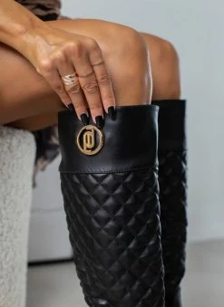 The Fashion Project Μπότες ιππασίας καπιτονέ - Μαύρο -The Fashion Project Κατάστημα mpotes ippasias kapitone 106664 5efy