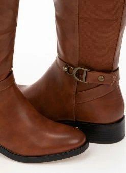 The Fashion Project Μπότες ιππασίας με ζωνάκι και λάστιχο - Ταμπά -The Fashion Project Κατάστημα mpotes ippasias me zwnaki kai lastixo 97549 g9oa