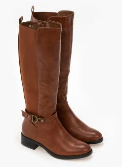 The Fashion Project Μπότες ιππασίας με ζωνάκι και λάστιχο - Ταμπά -The Fashion Project Κατάστημα mpotes ippasias me zwnaki kai lastixo 97549 pv3u