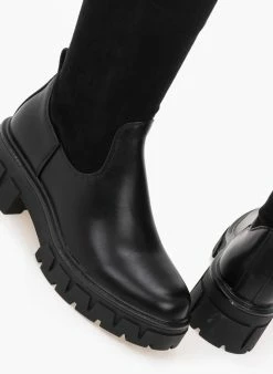 The Fashion Project Μπότες πάνω από το γόνατο με Chunky σόλα - Μαύρο -The Fashion Project Κατάστημα mpotes isies panw apo to gonato 98359 3lf7