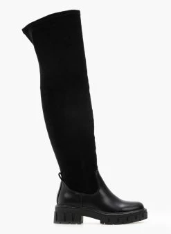 The Fashion Project Μπότες πάνω από το γόνατο με Chunky σόλα - Μαύρο