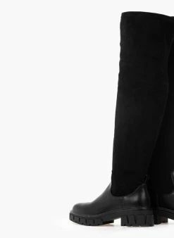 The Fashion Project Μπότες πάνω από το γόνατο με Chunky σόλα - Μαύρο -The Fashion Project Κατάστημα mpotes isies panw apo to gonato 98359 wirn