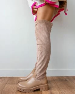 The Fashion Project Μπότες πάνω από το γόνατο με Chunky σόλα - Πούρο