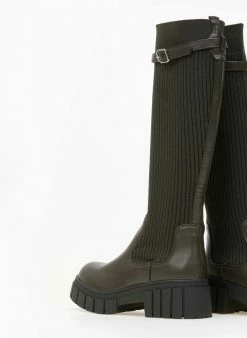 The Fashion Project Μπότες κάλτσα με ζωνάκι - Λαδί -The Fashion Project Κατάστημα mpotes kaltsa me zwnaki 106655 bn9p