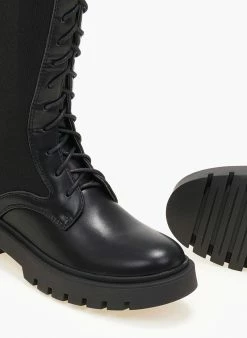 The Fashion Project Μπότες κάλτσα με κορδόνια - Μαύρο -The Fashion Project Κατάστημα mpotes me elastiki gampa 105820 cdry