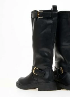 The Fashion Project Μπότες με ζωνάκια - Μαύρο -The Fashion Project Κατάστημα mpotes me zwnakia 106256 eny3