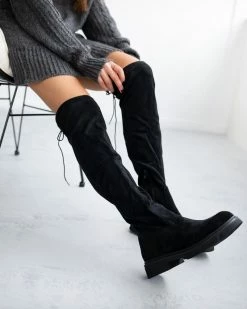 The Fashion Project Μπότες πάνω από το γόνατο Suede - Μαύρο