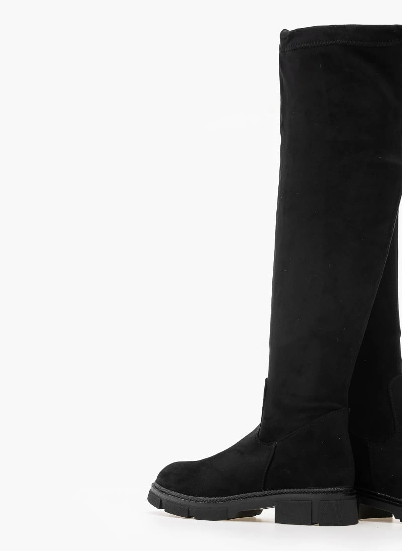 Μπότες πάνω από το γόνατο suede - Μαύρο The Fashion Project Μπότες πάνω από το γόνατο Suede - Μαύρο -The Fashion Project Κατάστημα mpotes suede panw apo to gonato 98908 p1mk