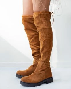 The Fashion Project Μπότες πάνω από το γόνατο Suede - Ταμπά