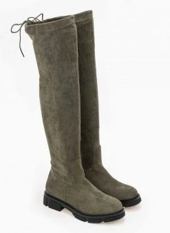 The Fashion Project Μπότες πάνω από το γόνατο Suede - Χακί -The Fashion Project Κατάστημα mpotes suede panw apo to gonato 98910 tfr1