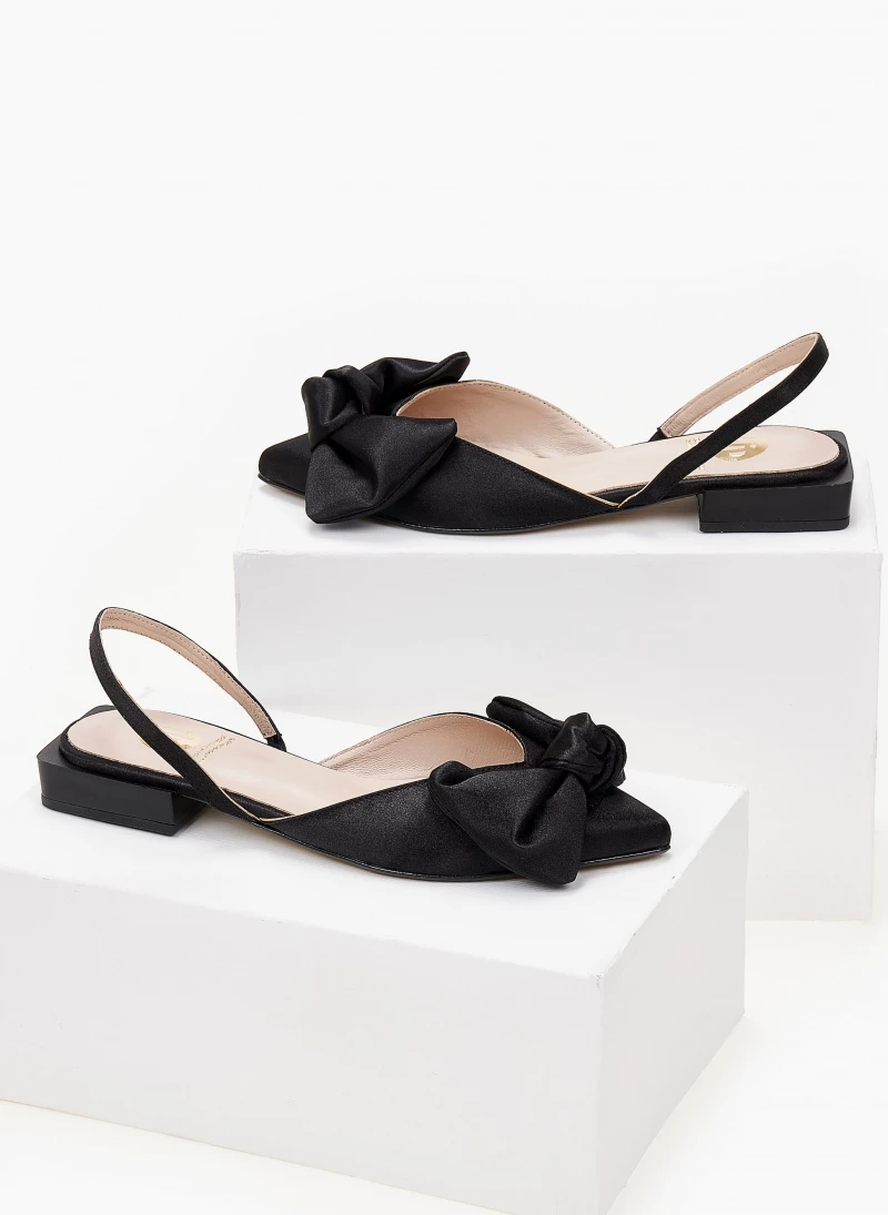 Μπαλαρίνες σατέν με φιόγκο tfp - Μαύρο IRIS Μπαλαρίνες σατέν με φιόγκο Tfp - Μαύρο -The Fashion Project Κατάστημα mules tfp saten me fiogko 102666 dklv