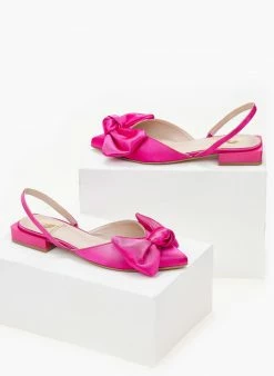 IRIS Μπαλαρίνες σατέν με φιόγκο Tfp - Φούξια -The Fashion Project Κατάστημα mules tfp saten me fiogko 102668 wixu