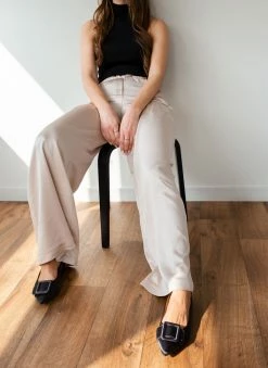 The Fashion Project Μπαλαρίνες σατέν μυτερές - Μαύρο -The Fashion Project Κατάστημα mutera flat saten govakia 99791 8rke