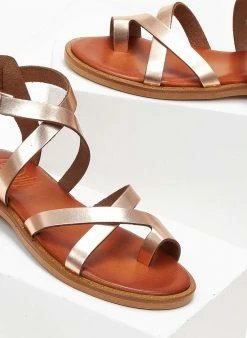 Σανδάλια δερμάτινα Crossover Tfp - Χαλκός -The Fashion Project Κατάστημα pedila dermatina estil flat me desimo sto plai 101689 5v9i