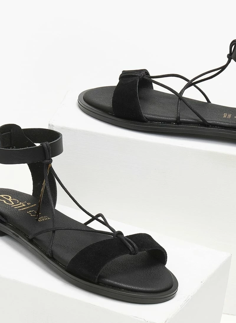 Σανδάλια δερμάτινα ankle strap estil - Μαύρο Σανδάλια δερμάτινα Ankle Strap Estil - Μαύρο -The Fashion Project Κατάστημα sandalia dermatina ankle strap estil 110780