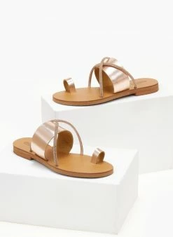 Σανδάλια δερμάτινα με στρας Estil - Χαλκός 4 Σανδάλια δερμάτινα με στρας Estil - Χαλκός -The Fashion Project Κατάστημα sandalia dermatina estil 106083 5knk