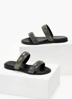 Σανδάλια δερμάτινα με δύο φάσες Estil - Μαύρο -The Fashion Project Κατάστημα sandalia dermatina estil me duo fases 105036 s22x