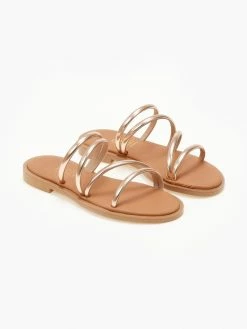 Σανδάλια δερμάτινα με λεπτά λουράκια Estil - Χαλκός -The Fashion Project Κατάστημα sandalia dermatina estil me lepta lourakia 105367 5wov